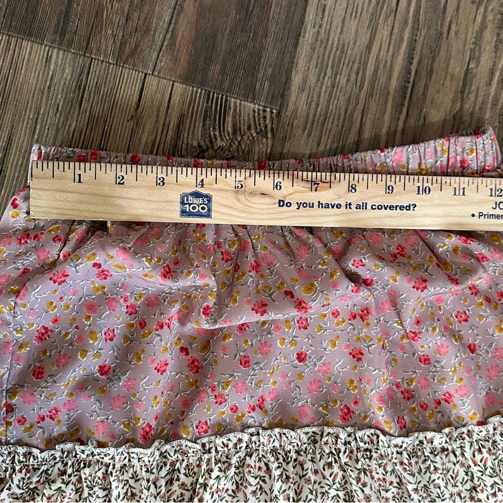 Mimi + Daphne floral prairie girl long soft flowy skirt women's S stretch. BOHO - Picture 8 of 8